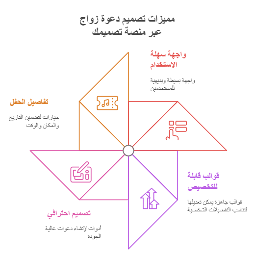 مميزات تصميم دعوة زواج عبر منصة تصميمك