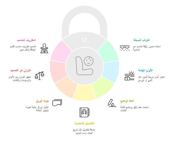 عناصر تصميم بطاقة المولود