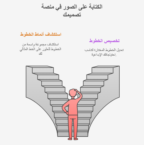 الكتابة علي الصور في منصة تصميمك
