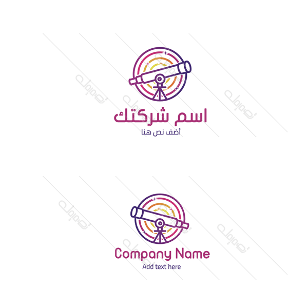 Modern colorful telescope logo design