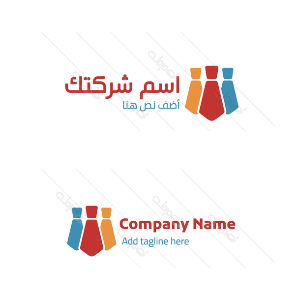 Colorful tie Arabic logo maker 