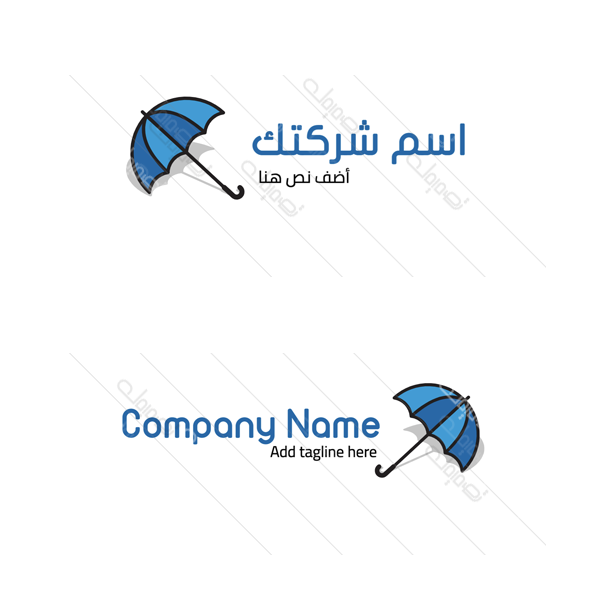 Blue umbrella logo design template