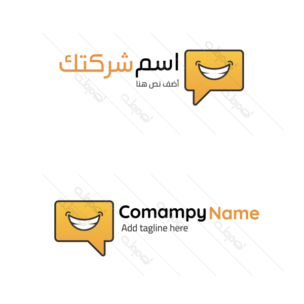 Happy chat with smile online logo design 