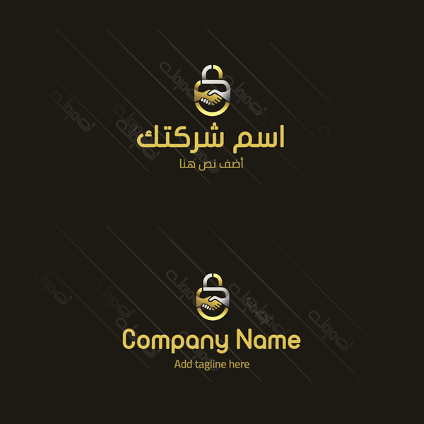Luxury golden lock online logo design 