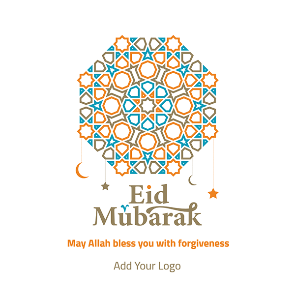 Eid Mubarak design template with Islamic banner background