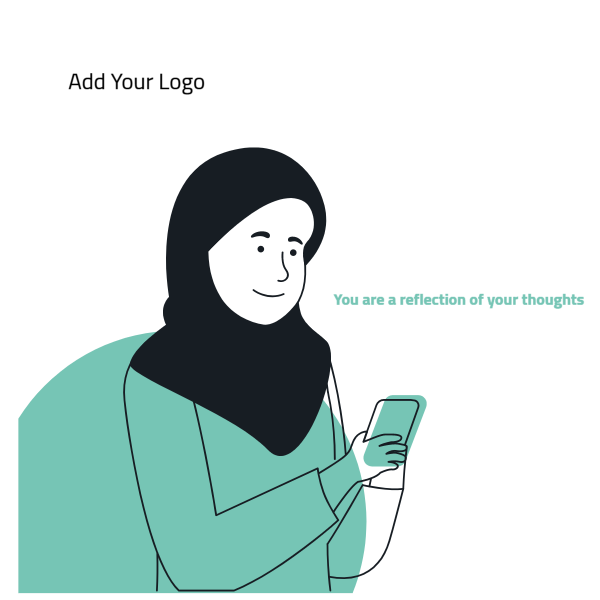 Group of Hijab Girl Activity With Gadget in Quarantine Flat Illustration Cartoon 3