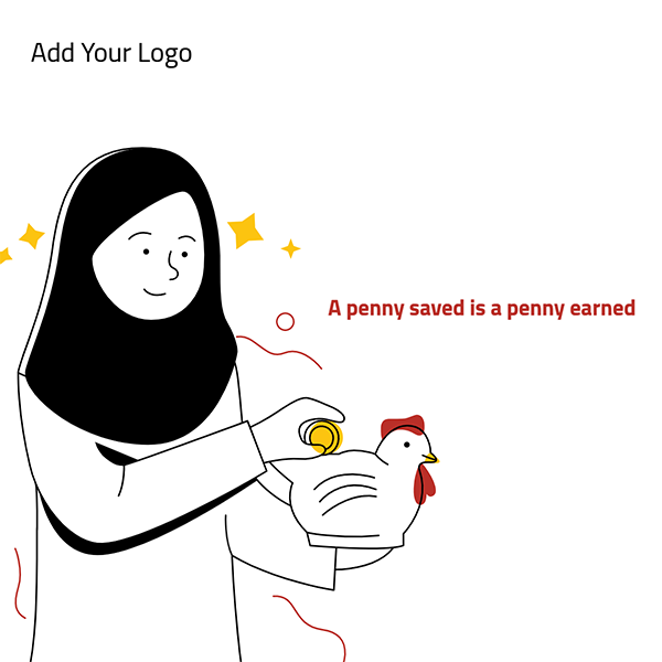 Arabian Hiab Woman Saving Money Online Design