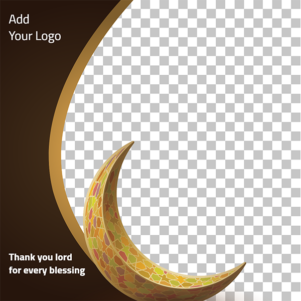 Ramadan Kareem greeting Arabic with colorful crescent 