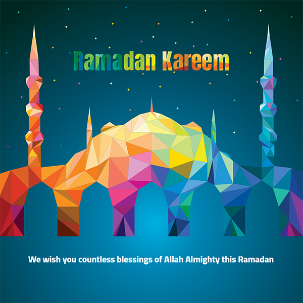 Ramadan Kareem Post Design with Colorful Mosaic
