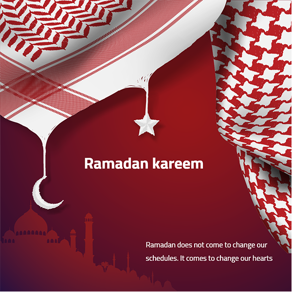 رمضان كريم ناقل إسلامي تحية راية الخلفية وشاح عربي على صورة ظلية مسجد