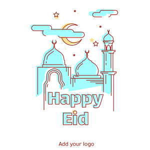 Happy Eid Islamic greeting banner background template