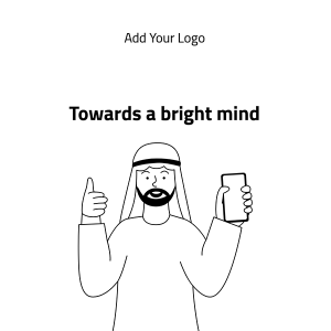 رسم توضيحي رجل عربي يظهر موبايل | هاتف ذكي   
