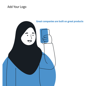 Group of Hijab Girl Activity With Gadget in Quarantine Flat Illustration Cartoon 2