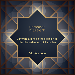 رمضان كريم ناقل إسلامي لبطاقات المعايدة قالب هندسي مغربي
