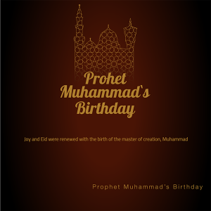 Prophet Muhammad&#039;s-Birthday Greeting  Design Arabic Calligraphy