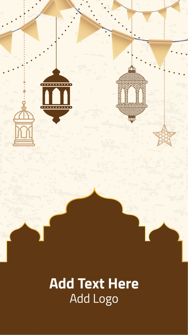 Ramadan Kareem flat style banner story template editable