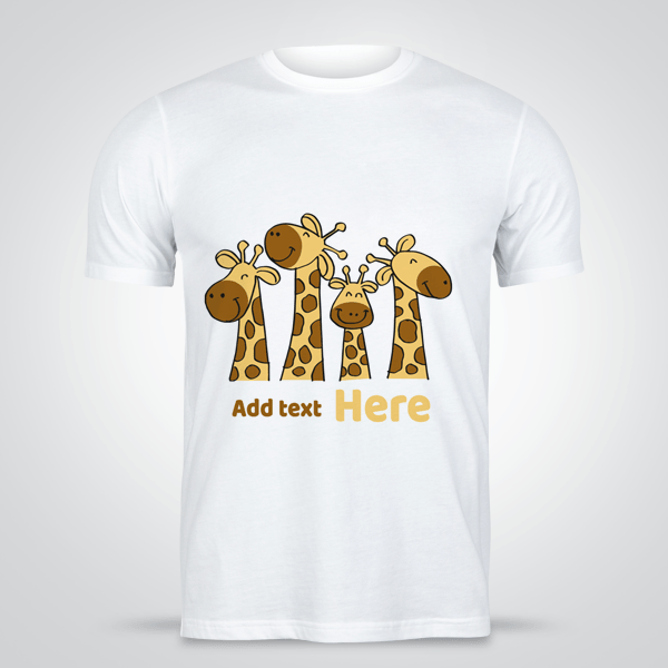 Happy Giraffe family T-shirt design