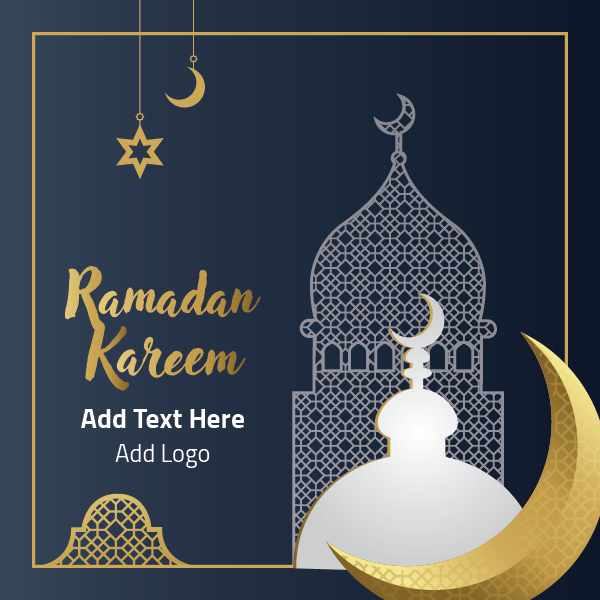 post social media Ramadan Kareem greeting card with Arabic style