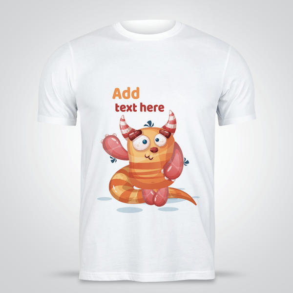 Orange cute monster t-shirt design