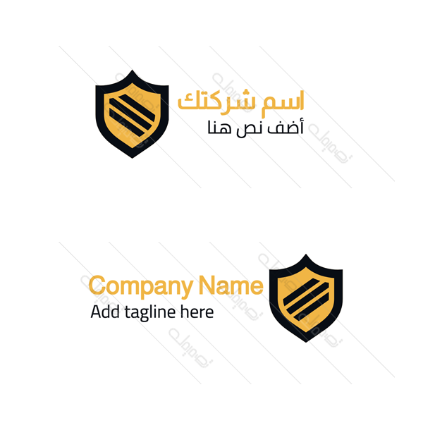 Orange and black shield logo template maker