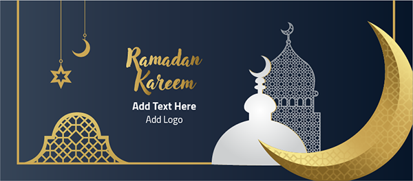 غلاف فيس بوك تصميم بطاقه تهنئه رمضان كريم مع نمط الخط العربي