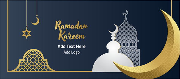 cover Facebook design Ramadan Kareem greeting card with Arabic style