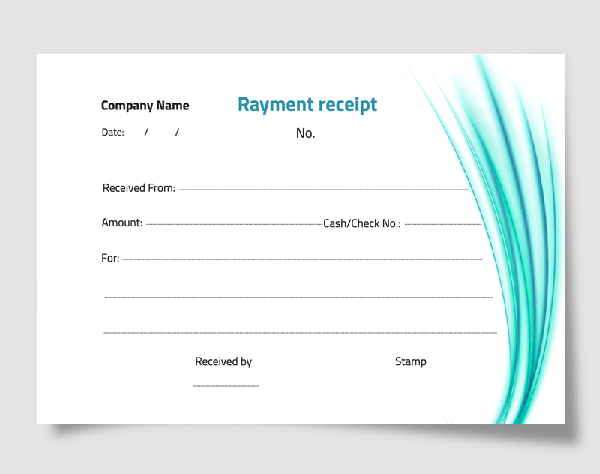 Smooth blue wave Payment Receipt design