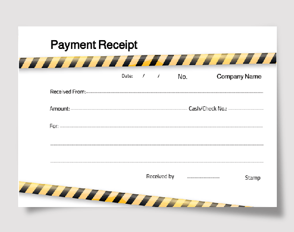 Editable Payment Receipt Quarantine Stripes Concept