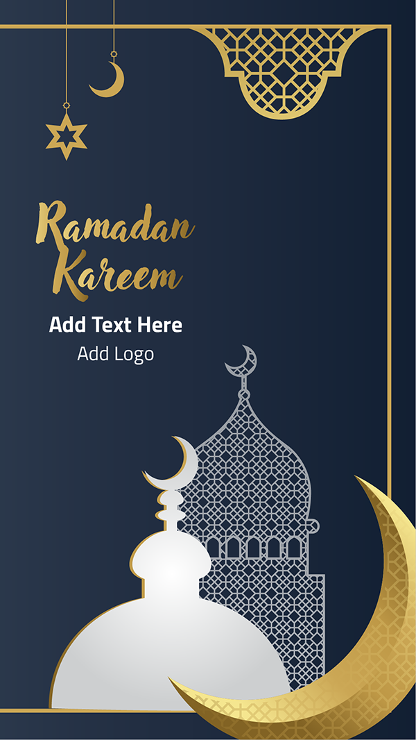 Story Facebook design Ramadan Kareem greeting card with Arabic style