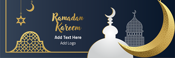 Twitter header Ramadan Kareem greeting card with Arabic style