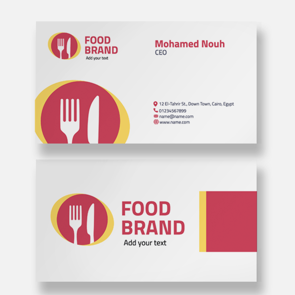 Fork and Knife business card online 