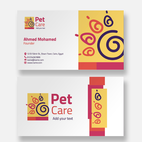 Pet care business cards templates 