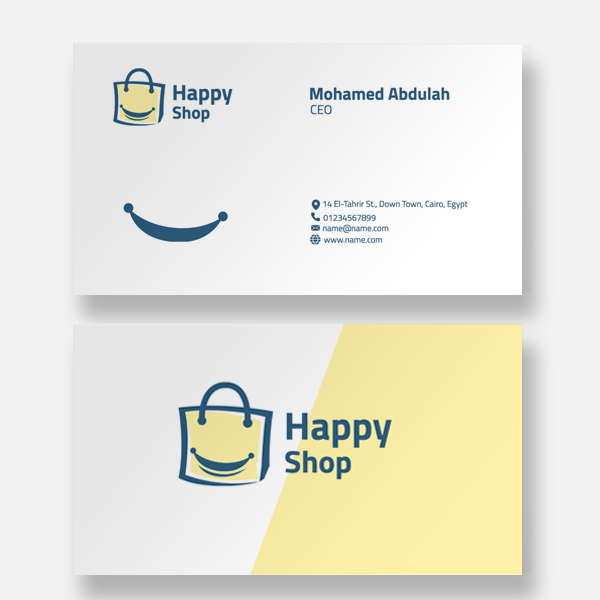 Happy shop Business card template 