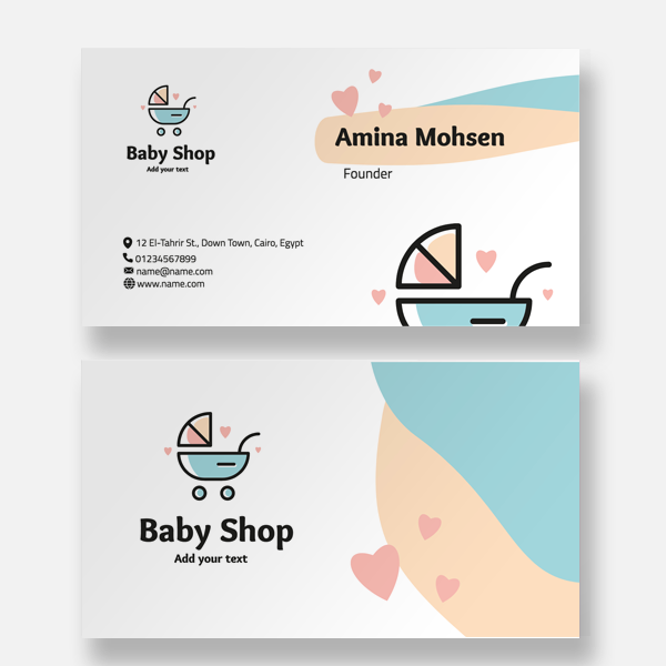 Cute baby car business cards templates online