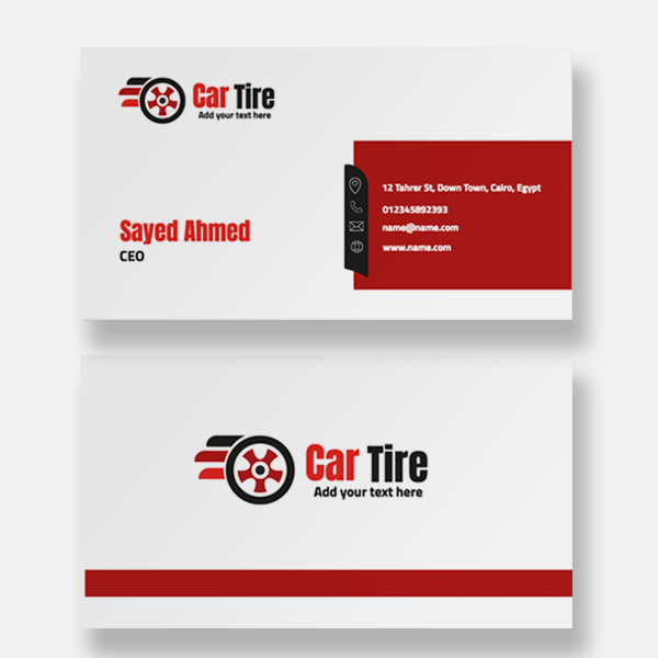Business Cards Templates Editable with Flat Tire Car
