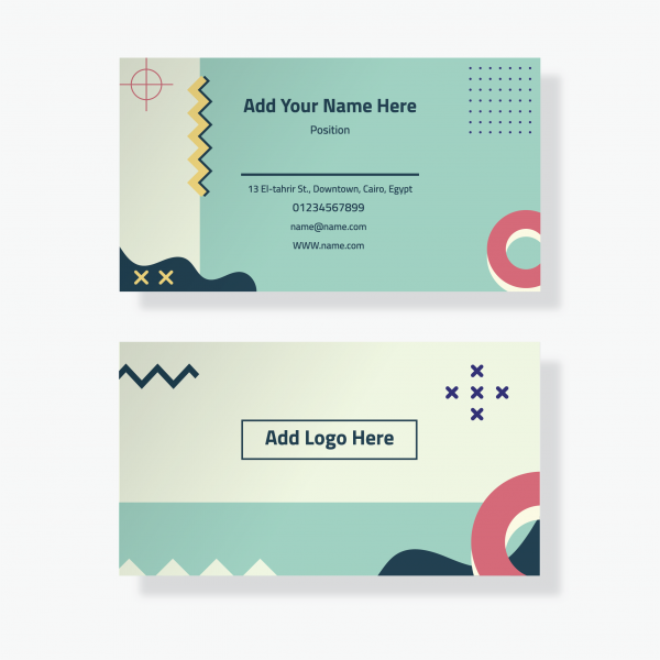 Abstract light green business card 