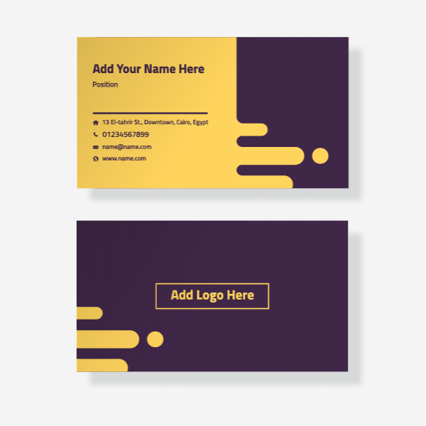 Abstract yellow business card 