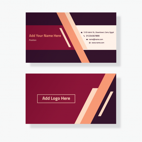 Abstract dark red personal cards Design