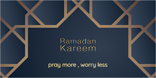 Ramadan Kareem twitter post with geometric ornament 