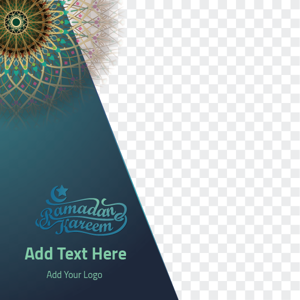post social media Ramadan Kareem greeting card with  geometric pattern