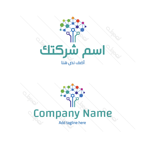 Digital cloud tree networking logo design
