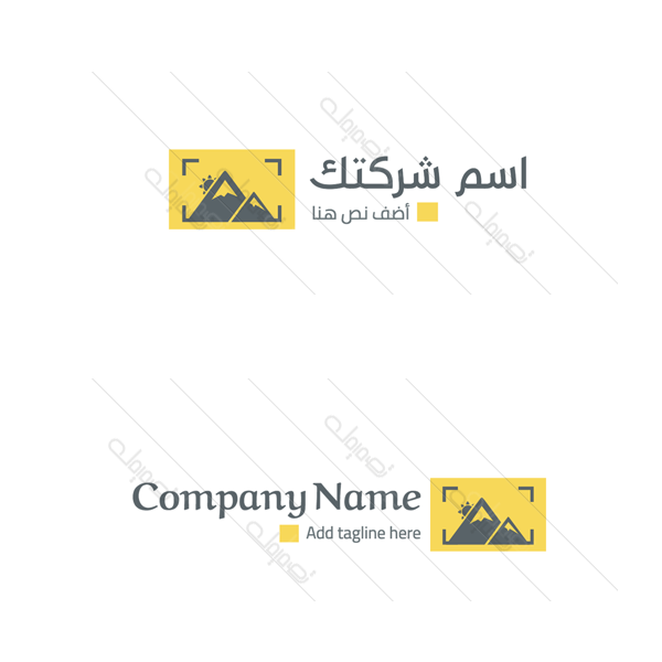 Professional creative camera photography with mountain logo