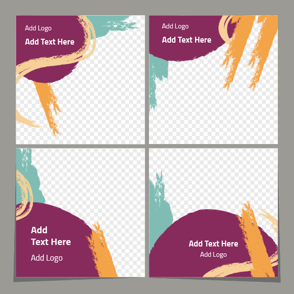travel post collection with brush strokes on social media travel post collection with brush strokes on social media