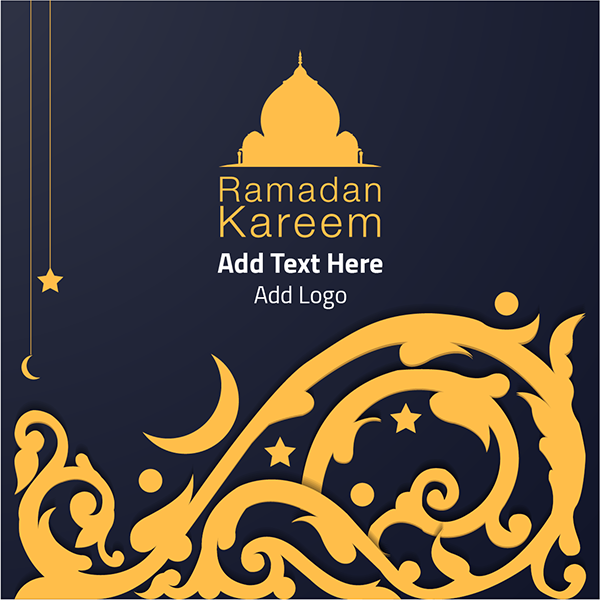 Post social media design Ramadan Kareem greeting card Islamic 