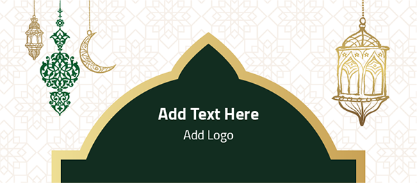 Ramadan kareem cover template design with green mosque dome 
