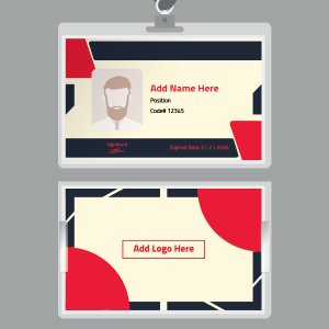 business card with blue triangular pattern  creator  | ID Card Templates | Free and Premium Customizable Templates 0
