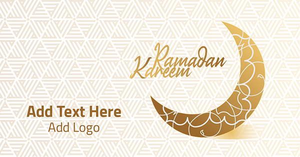 Advertising Facebook design Ramadan Kareem Islamic border luxury