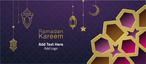 cover Facebook ad maker Ramadan Kareem greeting cards design with beautiful Arabic calligraphy