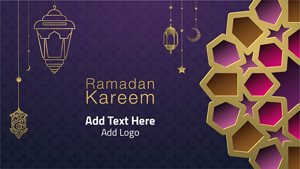 تصميم غلاف قناة يوتيوب تهنئة رمضان كريم مع نمط مغربي