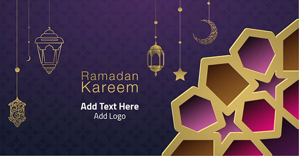 بوست لينكدين بطاقه تهنئه رمضان كريم مع نمط الخط العربي 